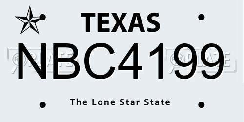 NBC4199 Texas License Plate
