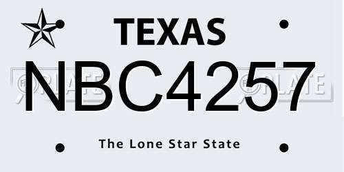NBC4257 Texas License Plate