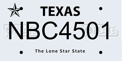 NBC4501 Texas License Plate