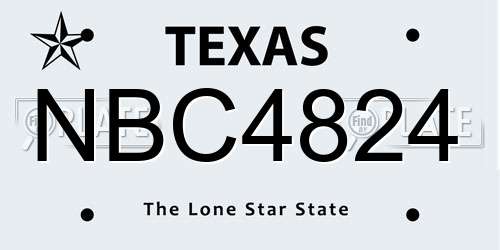 NBC4824 Texas License Plate