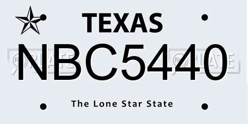 NBC5440 Texas License Plate