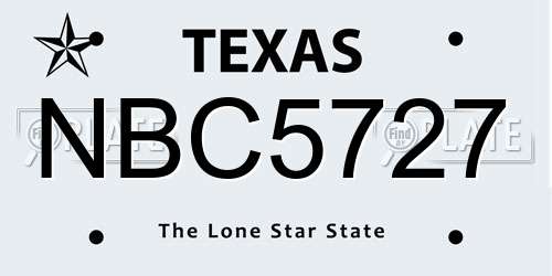 NBC5727 Texas License Plate