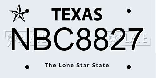 NBC8827 Texas License Plate