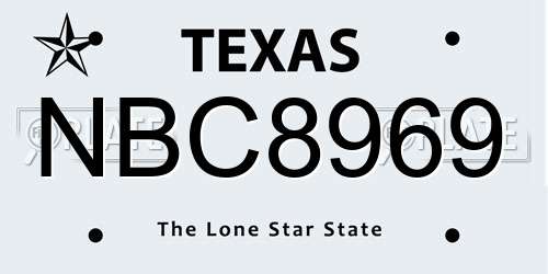 NBC8969 Texas License Plate