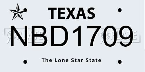 NBD1709 Texas License Plate
