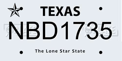 NBD1735 Texas License Plate