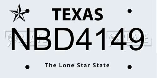 NBD4149 Texas License Plate