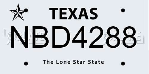 NBD4288 Texas License Plate