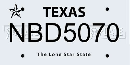 NBD5070 Texas License Plate