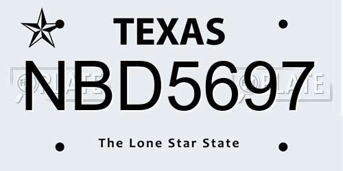 NBD5697 Texas License Plate