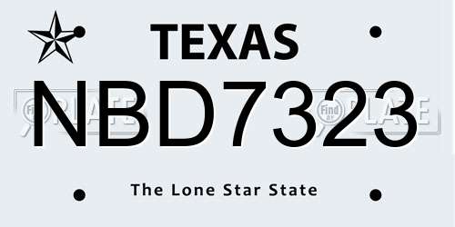 NBD7323 Texas License Plate