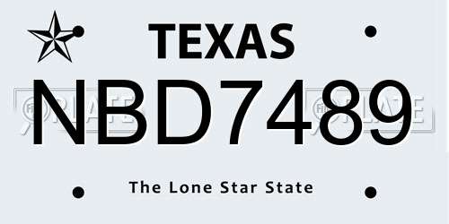 NBD7489 Texas License Plate