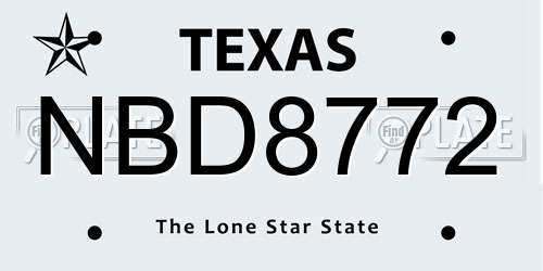 NBD8772 Texas License Plate