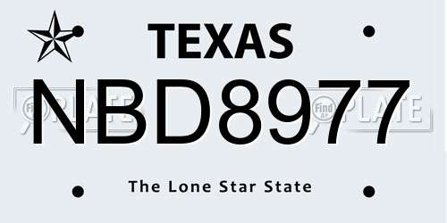 NBD8977 Texas License Plate