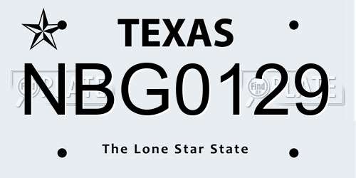 NBG0129 Texas License Plate