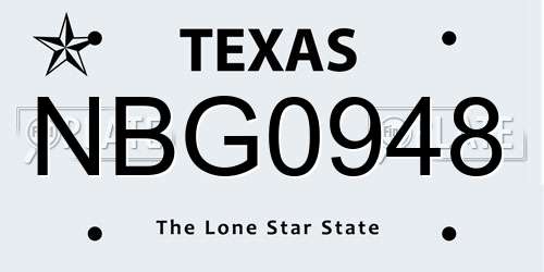 NBG0948 Texas License Plate