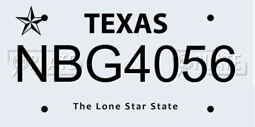 NBG4056 Texas License Plate