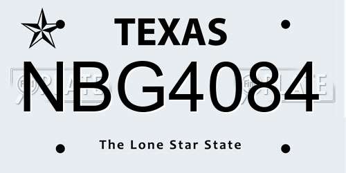 NBG4084 Texas License Plate