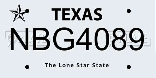 NBG4089 Texas License Plate