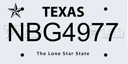 NBG4977 Texas License Plate