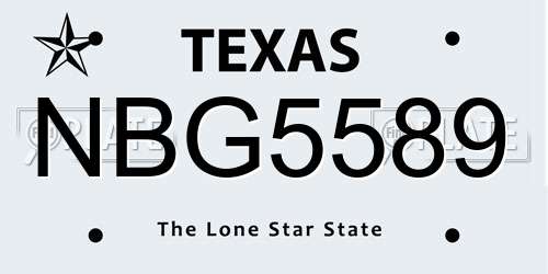 NBG5589 Texas License Plate