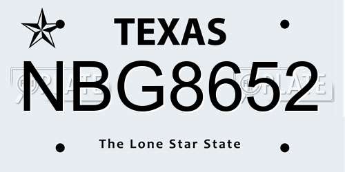 NBG8652 Texas License Plate
