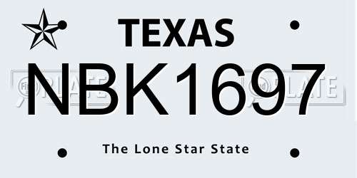 NBK1697 Texas License Plate