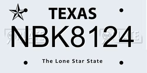 NBK8124 Texas License Plate