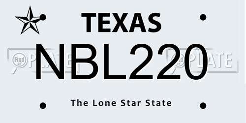 NBL220 Texas License Plate