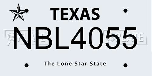 NBL4055 Texas License Plate