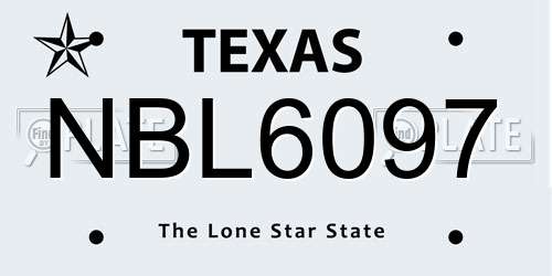 NBL6097 Texas License Plate