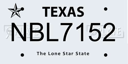 NBL7152 Texas License Plate