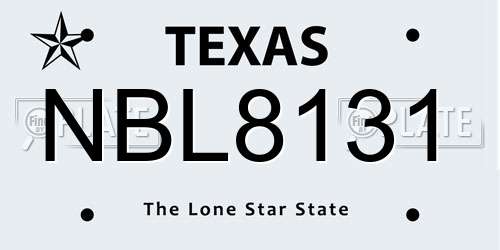 NBL8131 Texas License Plate