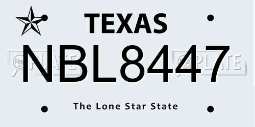 NBL8447 Texas License Plate