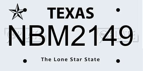 NBM2149 Texas License Plate