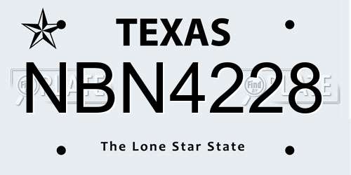 NBN4228 Texas License Plate