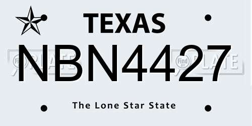 NBN4427 Texas License Plate