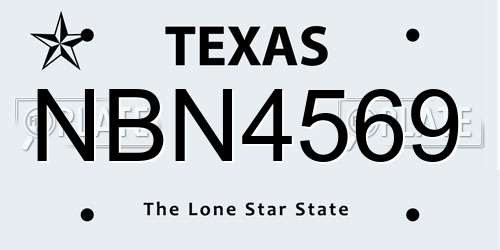 NBN4569 Texas License Plate
