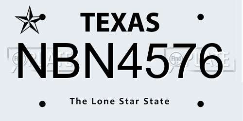 NBN4576 Texas License Plate