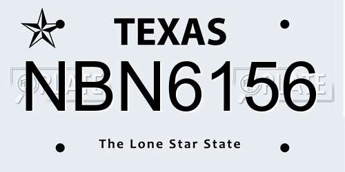 NBN6156 Texas License Plate