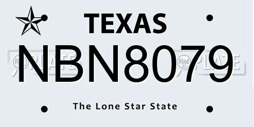 NBN8079 Texas License Plate