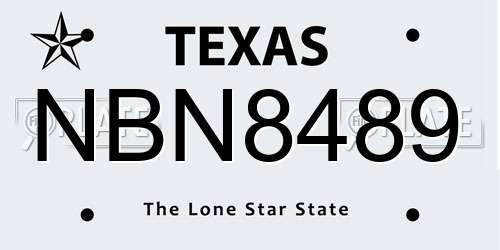 NBN8489 Texas License Plate
