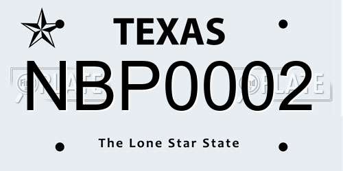 NBP0002 Texas License Plate