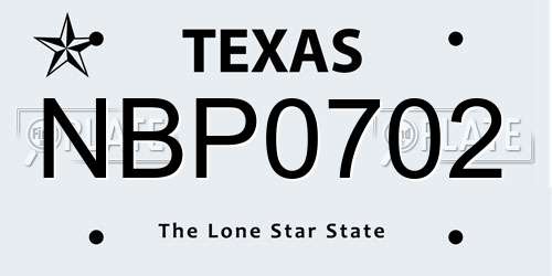 NBP0702 Texas License Plate