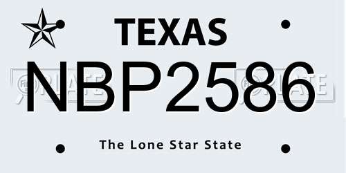 NBP2586 Texas License Plate