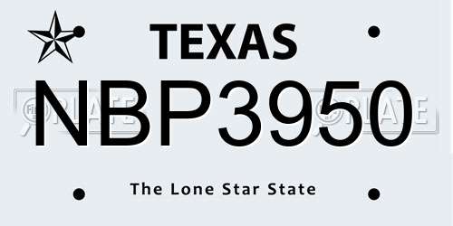 NBP3950 Texas License Plate