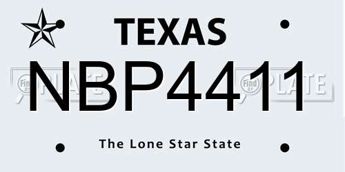 NBP4411 Texas License Plate