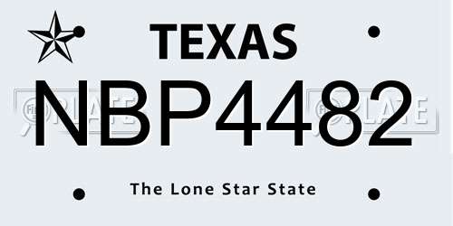NBP4482 Texas License Plate