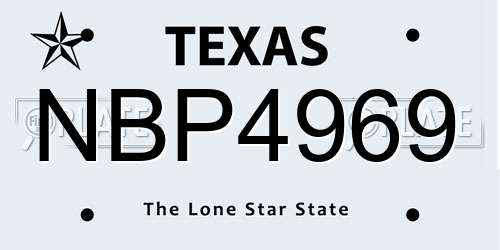 NBP4969 Texas License Plate