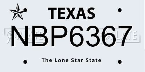 NBP6367 Texas License Plate